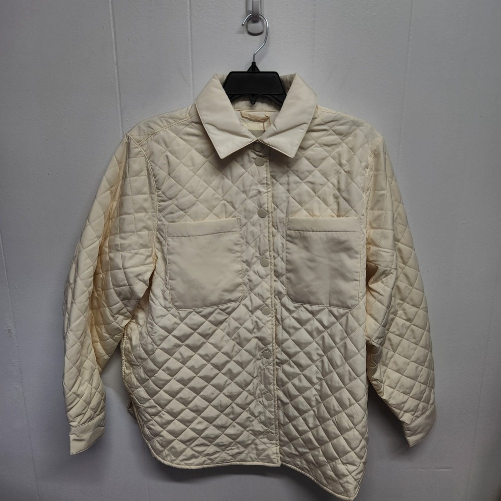 Amazon Quilted Jacket Women XL Snap Front Shacket Recycled Polyester Pockets‎